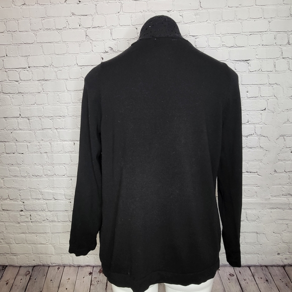 Christopher & Banks Black Beaded Cardigan Size M - Picture 3 of 6